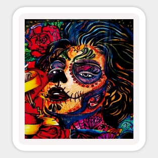 catrina orange Sticker